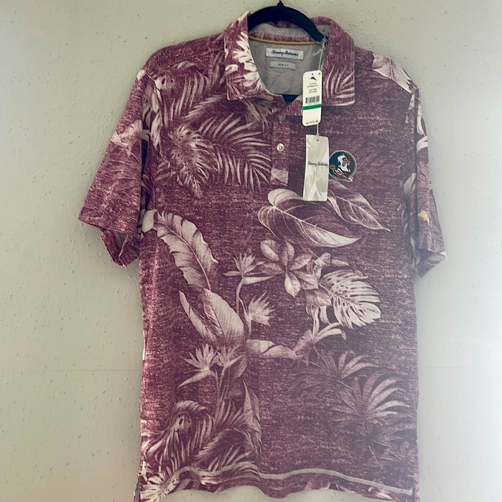 NWT Tommy Bahamas Hawaiian trim fit size large Florida State Polo shirt
